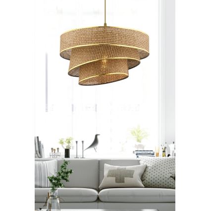 Lustera COUPER 1xE27/60W/230V rjava/zlata