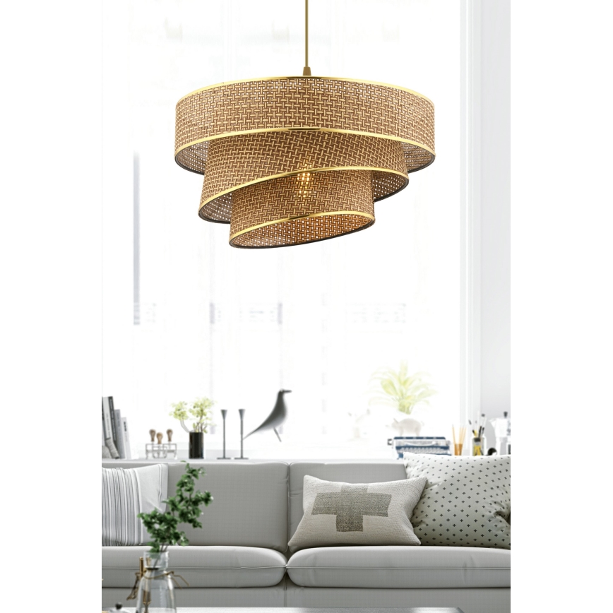 Lustera COUPER 1xE27/60W/230V rjava/zlata