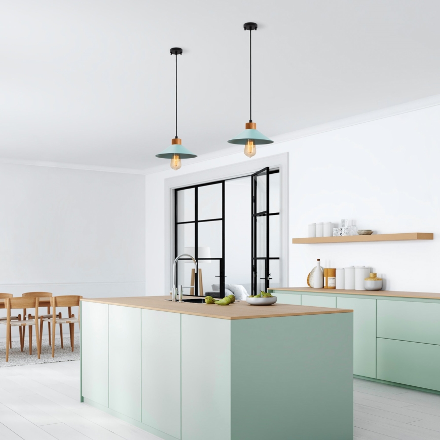 Lustera MANAVGAT 1xE27/40W/230V modra/rjava
