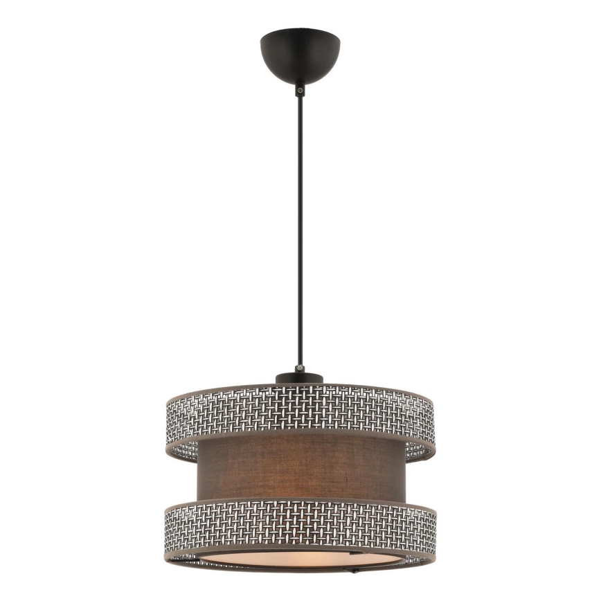 Lustera na lanku HALO 1xE27/60W/230V rjava/siva