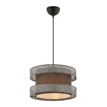 Lustera na lanku HALO 1xE27/60W/230V rjava/siva