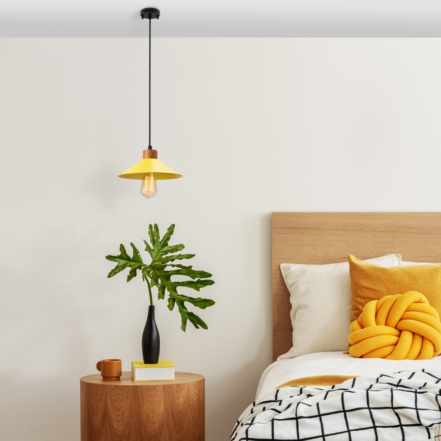 Lustera na vrvici MANAVGAT 1xE27/40W/230V rumena/rjava