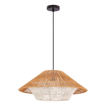 Lustro na vrvi AFRICA 1xE27/40W/230V premer 50 cm rjava/krem