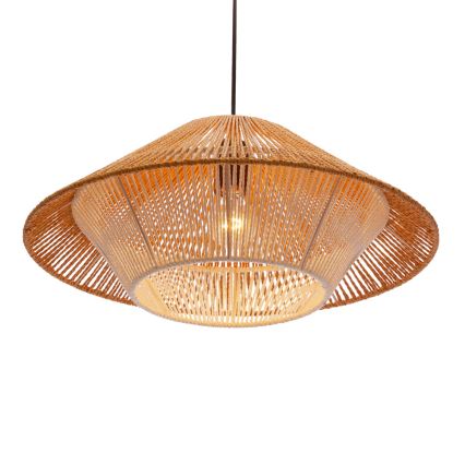 Lustro na vrvi AFRICA 1xE27/40W/230V premer 50 cm rjava/krem