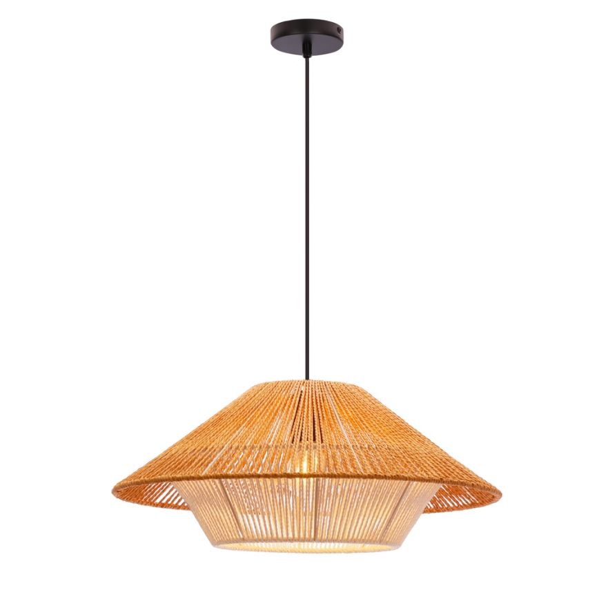 Lustro na vrvi AFRICA 1xE27/40W/230V premer 50 cm rjava/krem