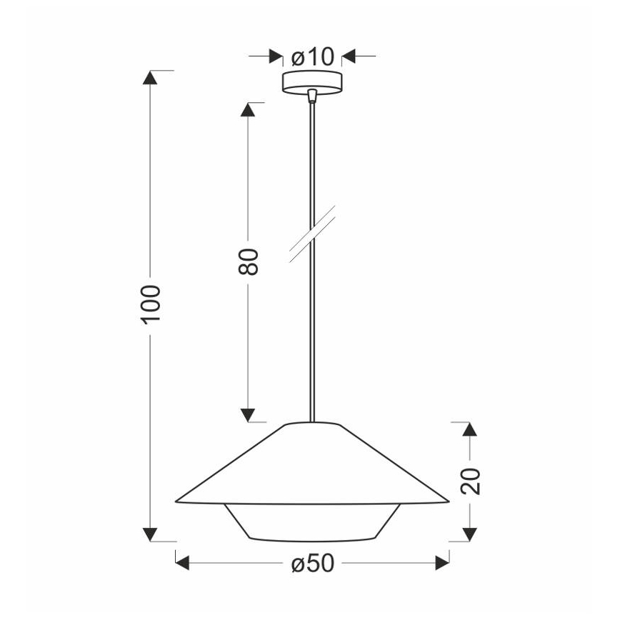 Lustro na vrvi AFRICA 1xE27/40W/230V premer 50 cm rjava/krem