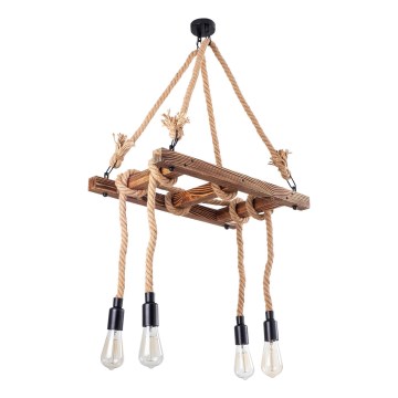 Lustru EREBOS 4xE27/40W/230V, brown, cu fir