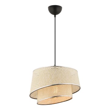Lustru na šnurci BARETTE 1xE27/60W/230V kremasta/leskasti krom