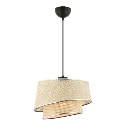 Lustru na šnurci BARETTE 1xE27/60W/230V kremasta/leskasti krom