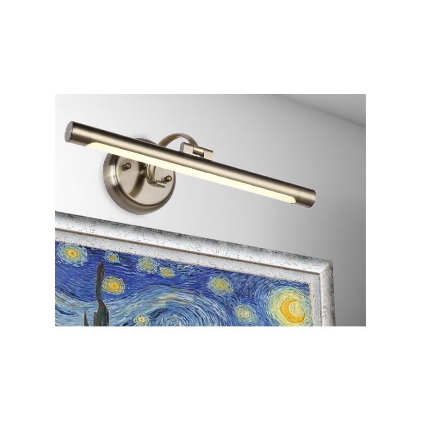 LUXERA 62301 - LED svetilka za slike MOSSARIO LED/8W/230V medenina