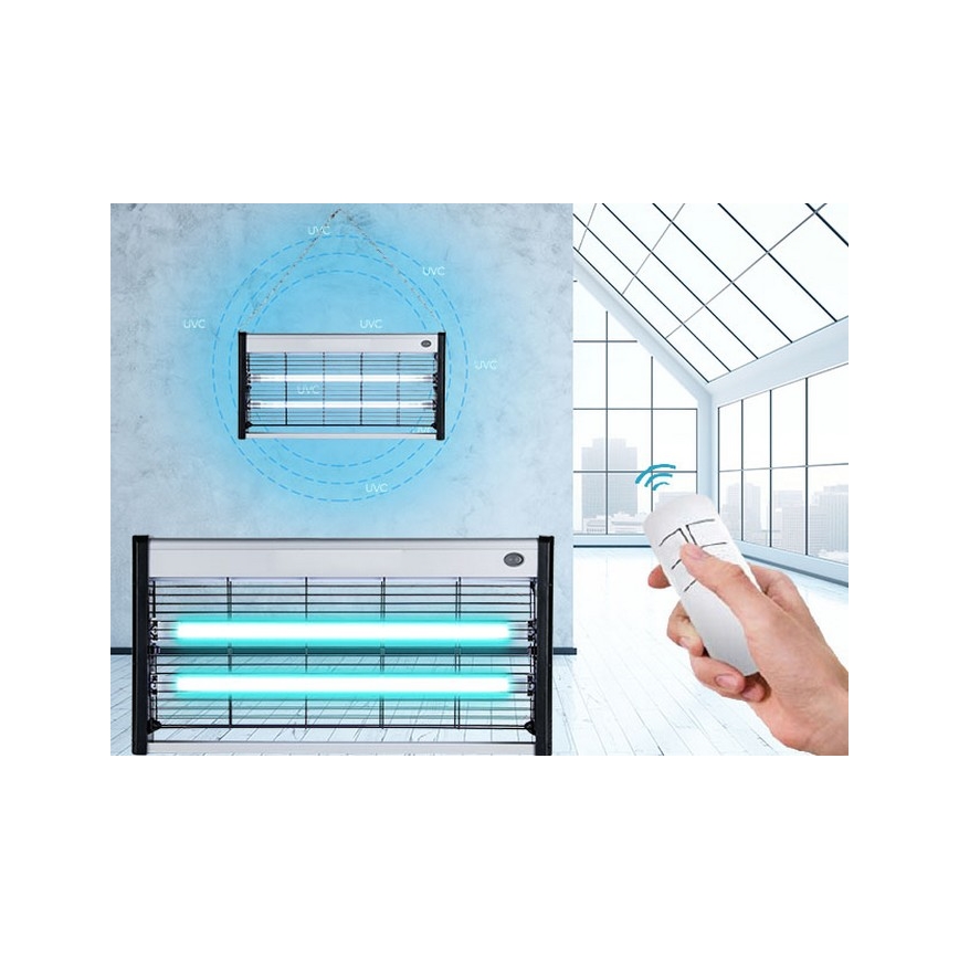 Luxera 70418 - Dezinfekcijska germicidna svetilka 2xT5 UVC/15W/230V + Daljinski upravljalnik