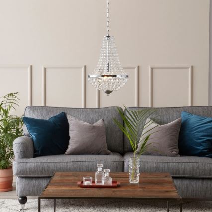 Markoslöjd 104889 - Zatemnitveni kristalni lestenec na verigi GRÄNSÖ 1xE27/60W/230V
