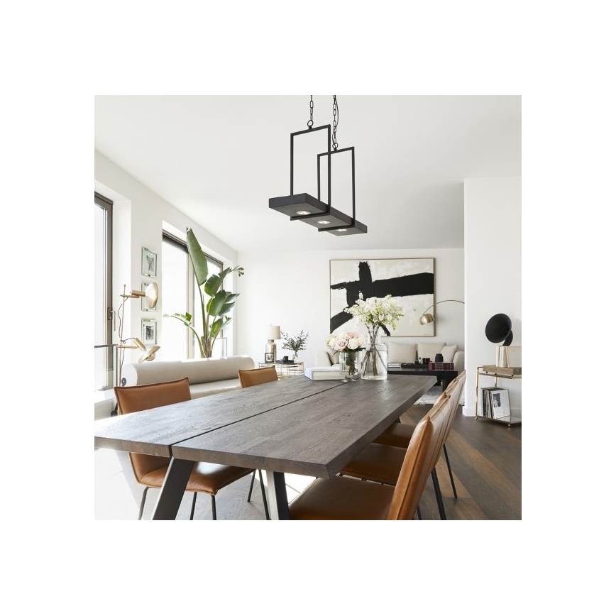 Markoslöjd 105780 - LED Zatemnitveni lestenec na verigi TRAY 3xLED/3W/230V črna