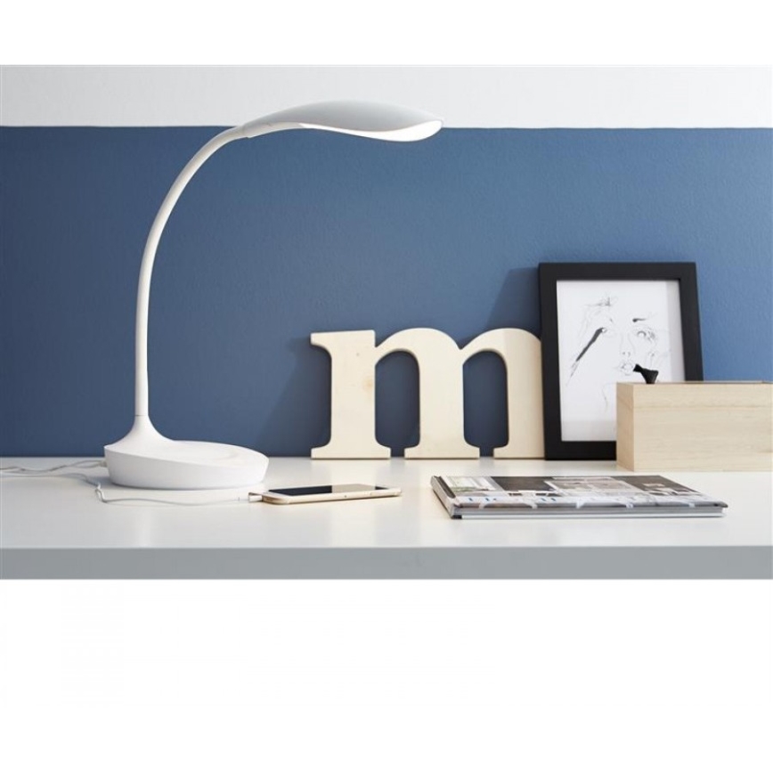Markslöjd 106093 - LED Zatemnitvena namizna svetilka z USB SWAN LED/4,6W/230V