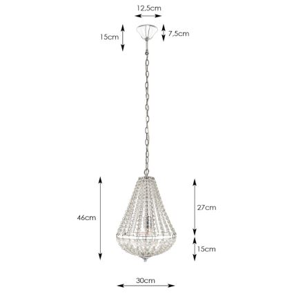 Markslöjd 106118 - Kristalni lestenec na verigi GRÄNSÖ 1xE27/60W/230V