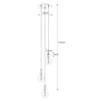 Markslöjd 106333 - Lestenec na vrvici SKY 3xE27/60W/230V