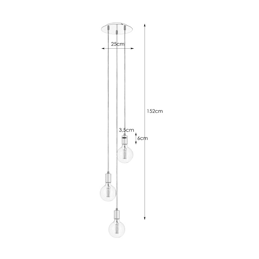 Markslöjd 106333 - Lestenec na vrvici SKY 3xE27/60W/230V