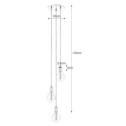 Markslöjd 106334 - Lestenec na vrvici SKY 3xE27/60W/230V