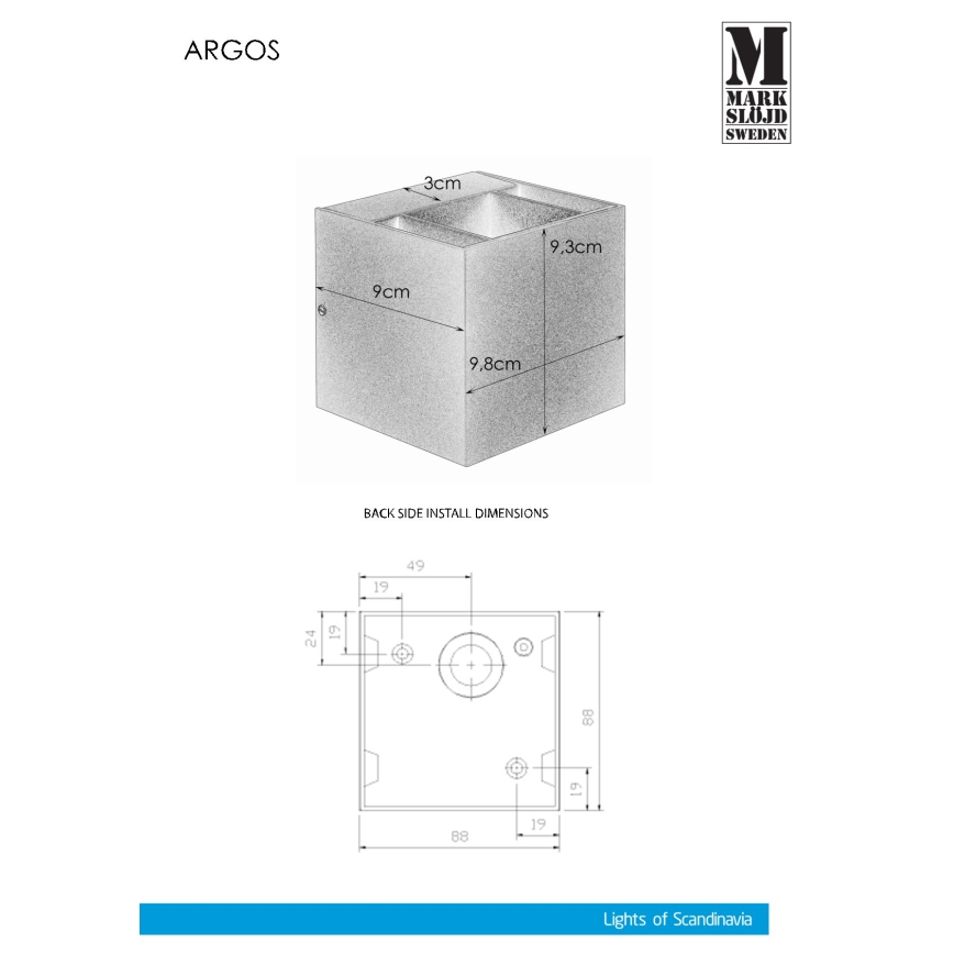 Markslöjd 106521 - LED Zunanja svetilka ARGOS LED/4W/230V IP44 siva