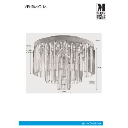 Markslöjd 106563 - Kristalna stropna svetilka VENTIMIGLIA 4xE14/40W/230V