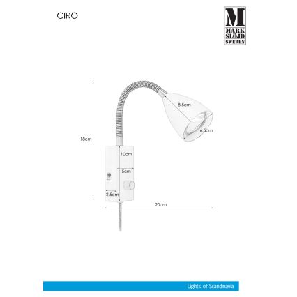 Markslöjd 106588 - Zatemnitvena stenska svetilka CIRO 1xGU10/7W/230V
