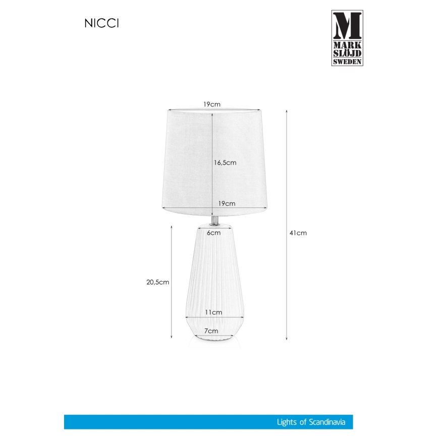 Markslöjd 106624 - Namizna svetilka NICCI 1xE14/40W/230V