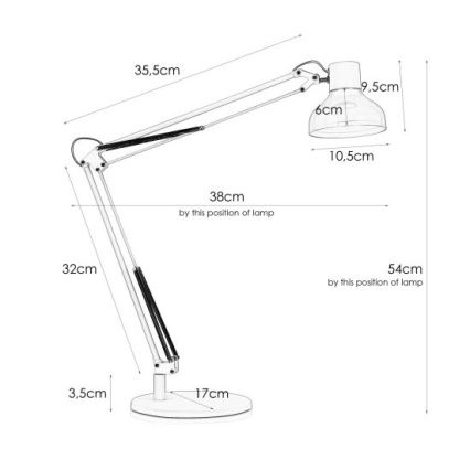 Markslöjd 106661 - LED Namizna svetilka JOCK LED/5W/230V