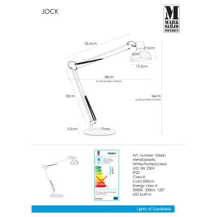 Markslöjd 106661 - LED Namizna svetilka JOCK LED/5W/230V