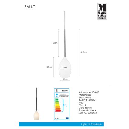 Markslöjd 106807 - Lestenec za vtičnico SALUTE 1xE14/40W/230V