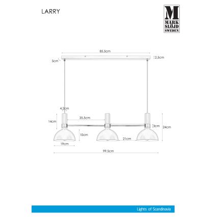 Markslöjd 106855 - Lestenec na vrvici LARRY 3xE27/60W/230V