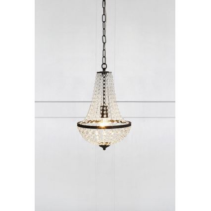 Markoslöjd 107026 - Zatemnitveni kristalni lestenec na verigi GRÄNSÖ 1xE27/60W/230V