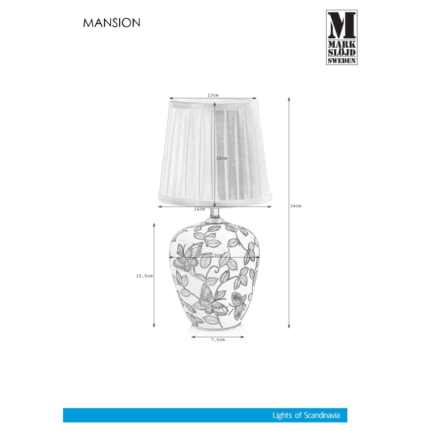 Markslöjd 107039 - Namizna svetilka MANSION 1xE14/40W/230V
