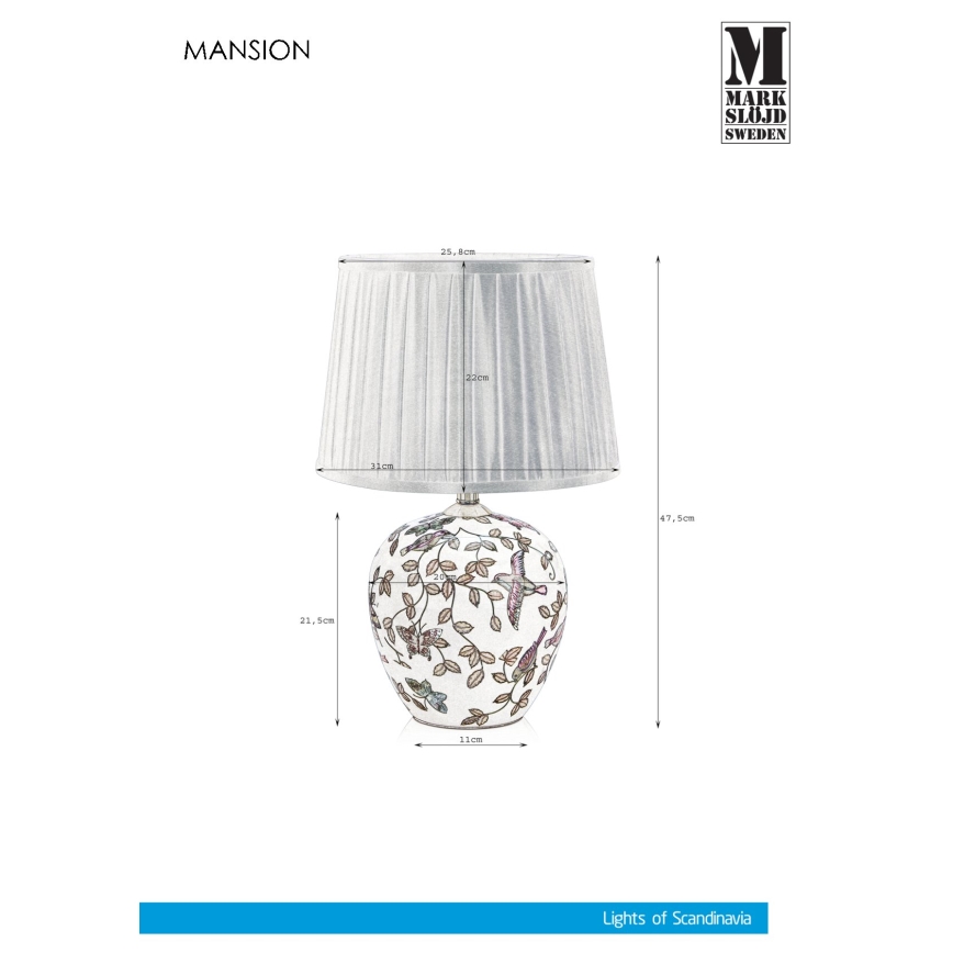 Markslöjd 107040 - Namizna svetilka MANSION 1xE27/60W/230V