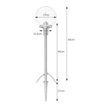 Markslöjd 107283 - LED Zunanja svetilka GARDEN24 LED/3W/24V 81 cm IP44 črna/prozorna