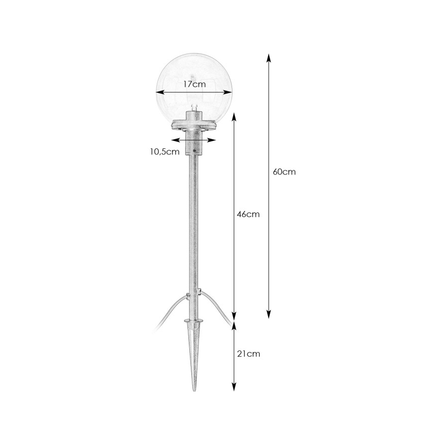 Markslöjd 107283 - LED Zunanja svetilka GARDEN24 LED/3W/24V 81 cm IP44 črna/prozorna