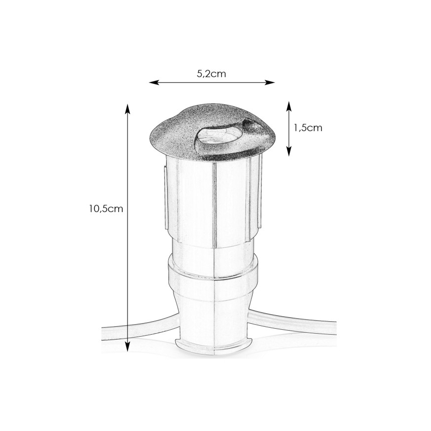 Markslöjd 107289 - LED vgradna zunanja svetilka GARDEN24 LED/0,8W/24V IP44 črna
