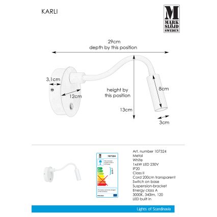 Markslöjd 107324 - LED Stenska svetilka KARLI LED/6W/230V