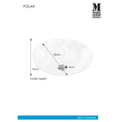 Markslöjd 107360 - Stropna svetilka POLAR 2xE14/40W/230V pr. 35 cm