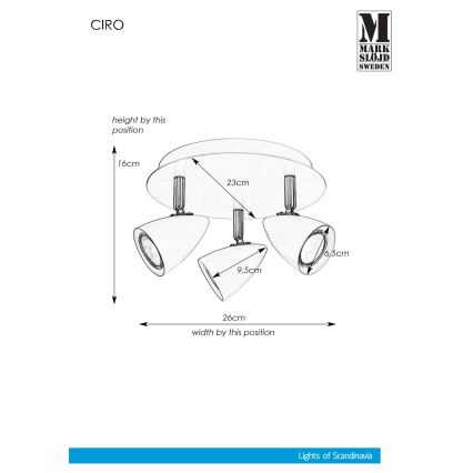 Markslöjd 107412 - Reflektor CIRO 3xGU10/35W/230V