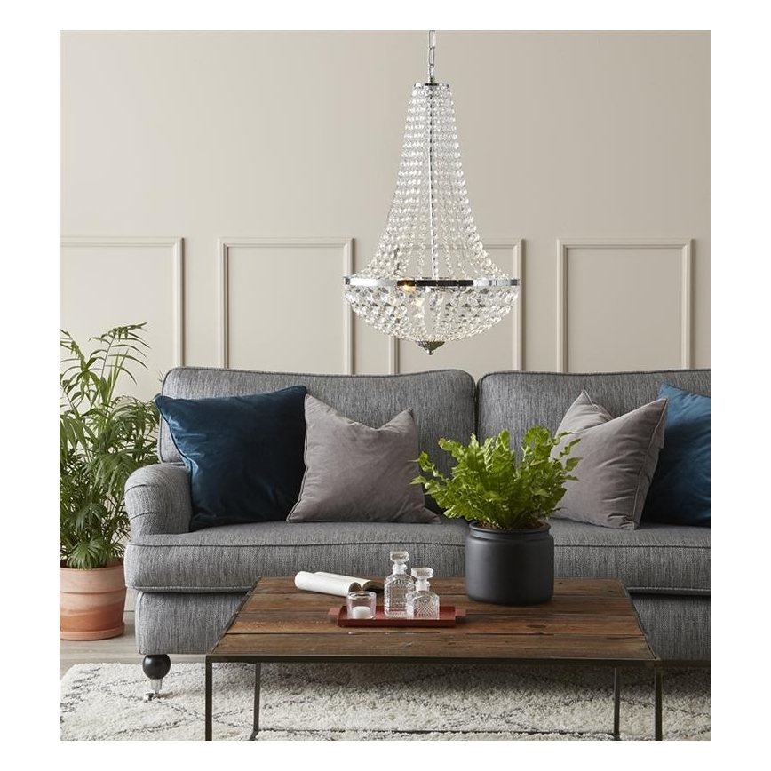 Markslöjd 107550 - Kristalni kopalniški lestenec na verigi GRÄNSÖ 2xG9/20W/230V IP44