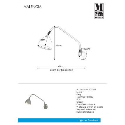 Markslöjd 107585 - Stenska svetilka VALENCIA 1xGU10/6W/230V