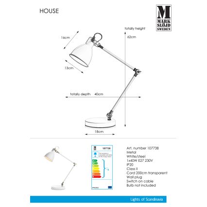 Markslöjd 107738 - Namizna svetilka HOUSE 1xE27/40W/230V