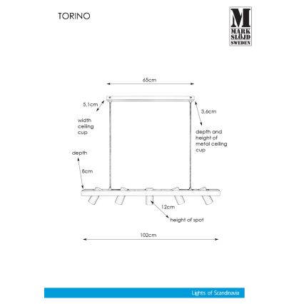 Markslöjd 107784 - Lestenec na vrvici TORINO 5xGU10/7W/230V
