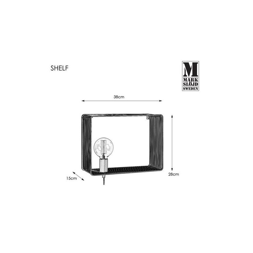 Markslöjd 107814 - Stenska svetilka SHELF 1xE27/60W/230V