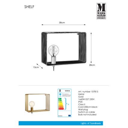 Markslöjd 107815 - Stenska svetilka SHELF 1xE27/60W/230V