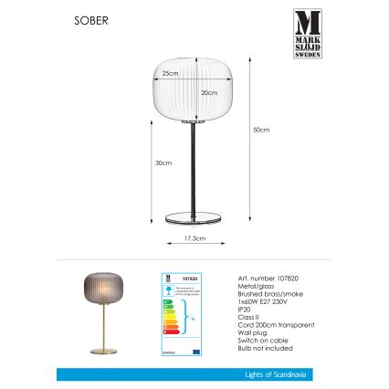Markslöjd 107820 - Namizna svetilka SOBER 1xE27/60W/230V medenina