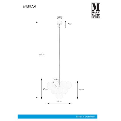 Markslöjd 107903 - Lestenec na drogu MERLOT 13xG9/20W/230V