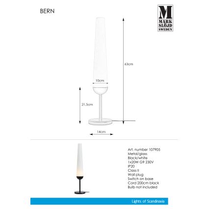 Markslöjd 107905 - Namizna svetilka BERN 1xG9/20W/230V
