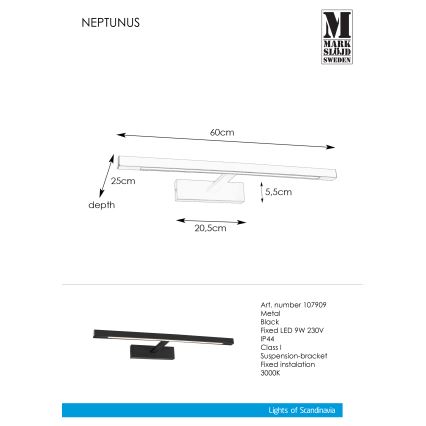 Markslöjd 107909 - LED Kopalniška luč za osvetlitev ogledala NEPTUNUS LED/9W/230V IP44