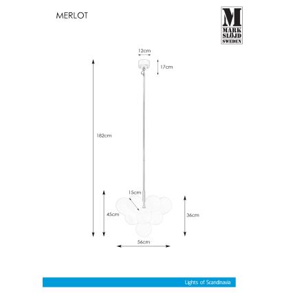 Markslöjd 107911 - Lestenec na drogu MERLOT 13xG9/20W/230V